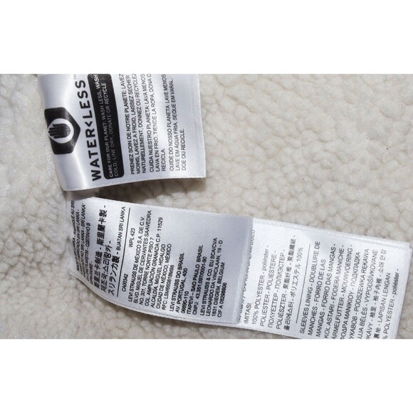 Levi’s Womens Corduroy Cropped Tan Sherpa Fleece Lined Trucker Jacket Size Small - Picture 7 of 9